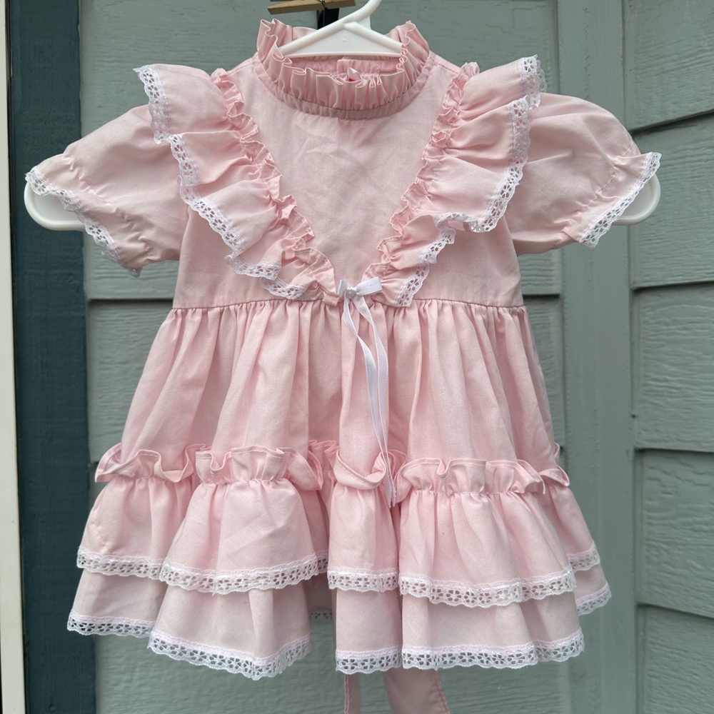 Pink Ruffled Kids Formal Dress